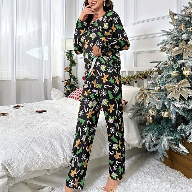 Pyjama Noël Femme Grande Taille - Pantalon En Polaire Douce, Taille Haute élastique - Confort Chaud Pour Hiver